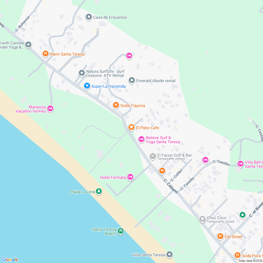 Google Maps preview of the area around El Patio Cafe